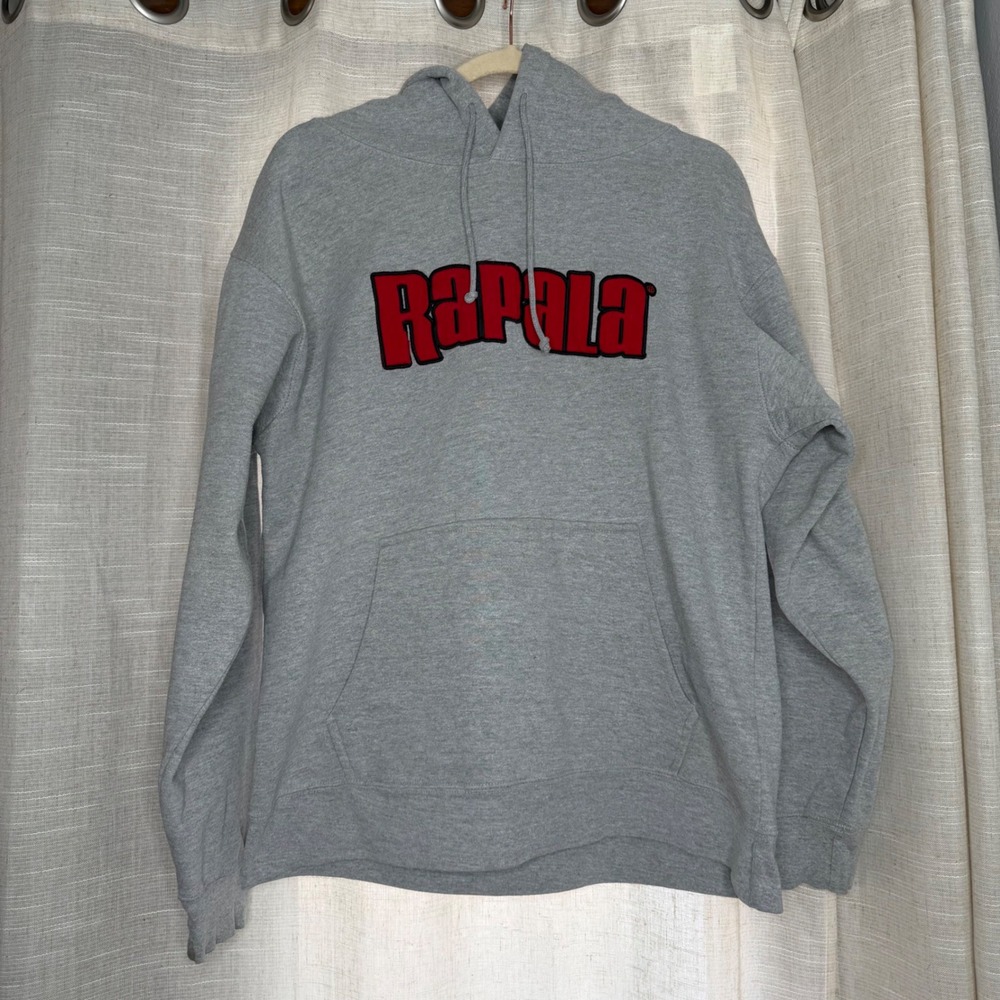 Vintage Rapala Hooded Sweatshirt Fishing Lures Kangaroo‎ Pocket Hoodie Medium